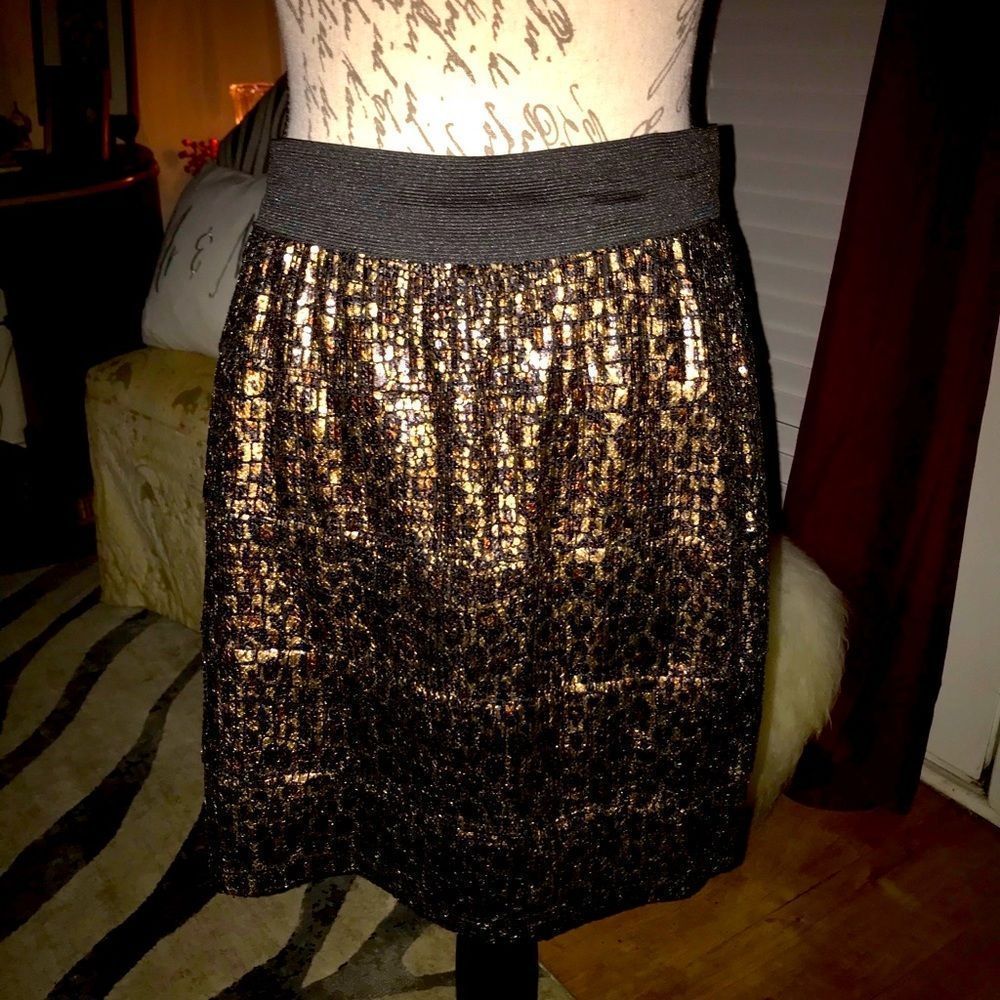 DOTS GOLD & Black skirt with sequins all over